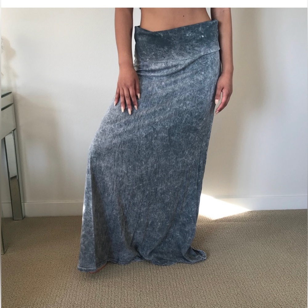 Grey long cotton skirt